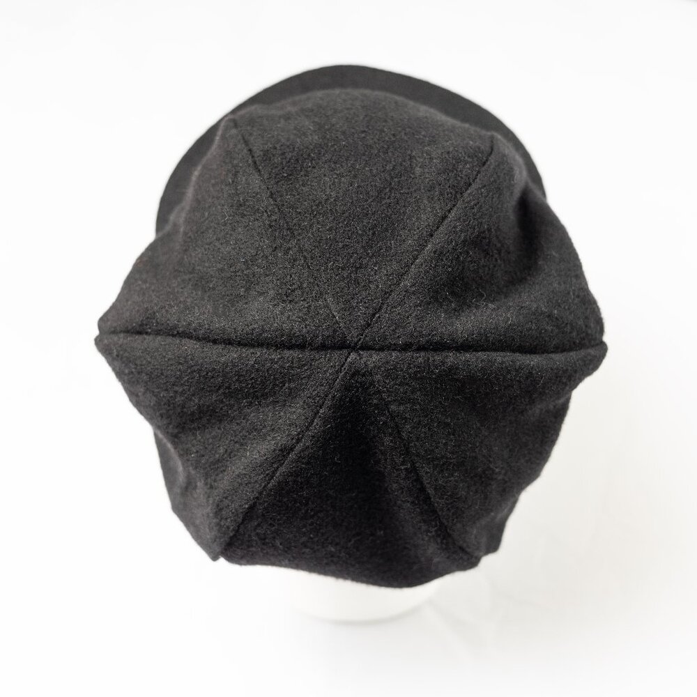 Upcycled Black Camel Hair Newsboy, Baker Boy, Paperboy Hat - Picture 4 of 6